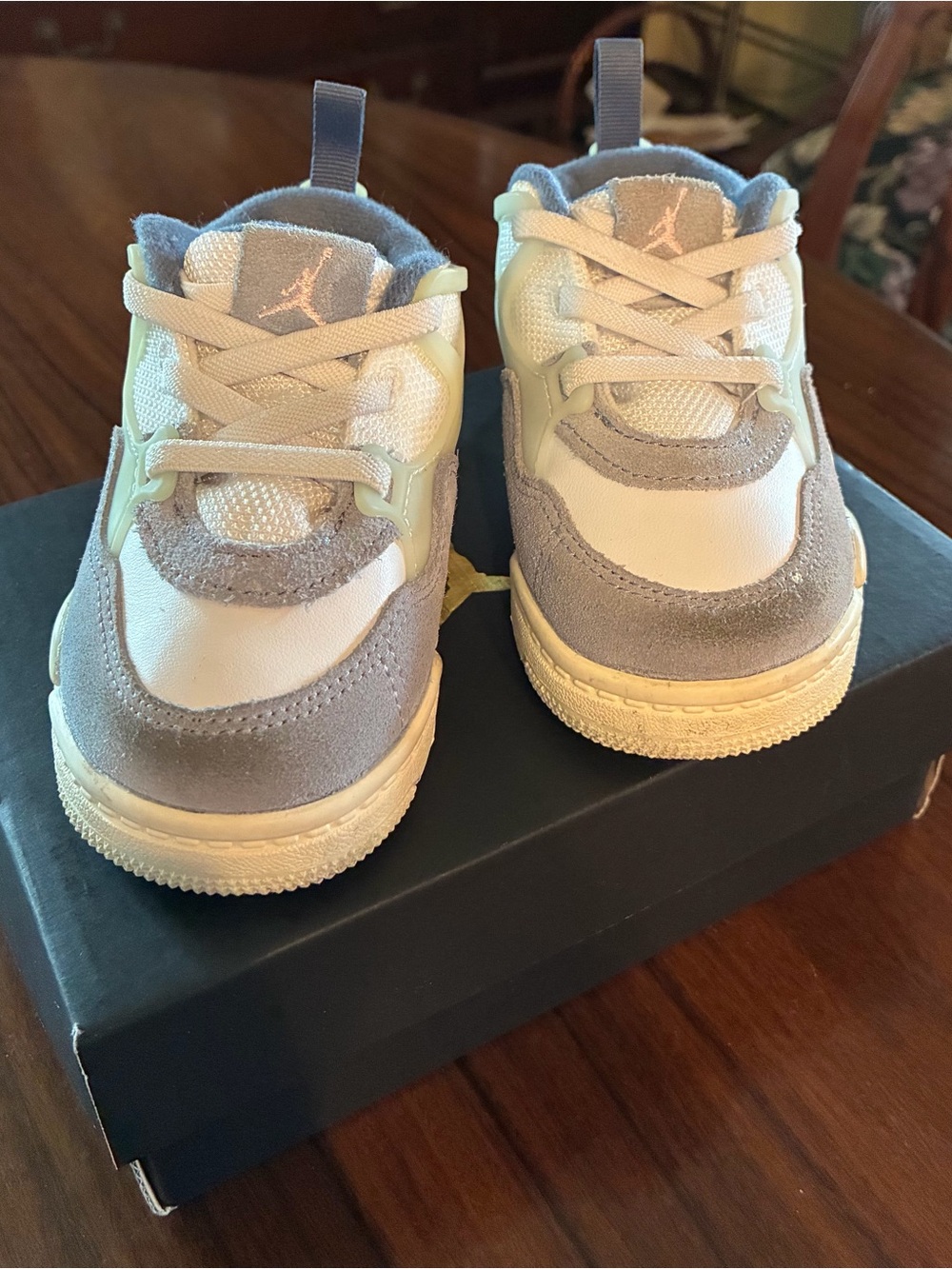 Jordan Kids White and Gray Low-Top Sneakers